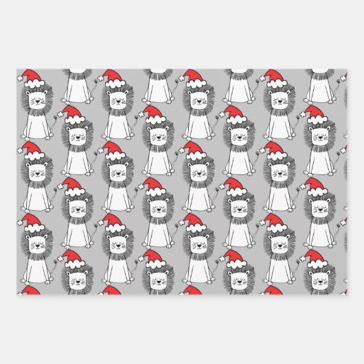 Weihnachtslionen Geschenkpapier Set (Vorderseite 2)