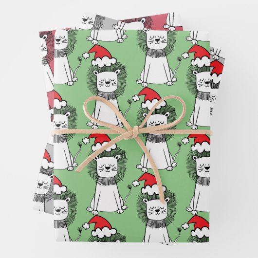 Weihnachtslionen Geschenkpapier Set (Beispiel)