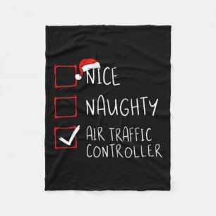 Weihnachtsliste des Naughty Air Traffic Controller Fleecedecke