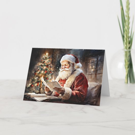 Weihnachtsliste des Weihnachtsmanns Karte (Vorderseite)