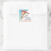 Weihnachtsliste des Weihnachtsmanns mit Individuel Quadratischer Aufkleber (Tasche)