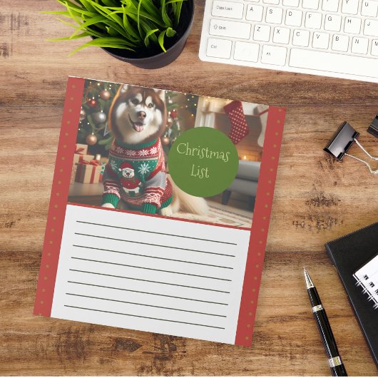 Weihnachtsliste Foto Notepad Notizblock
