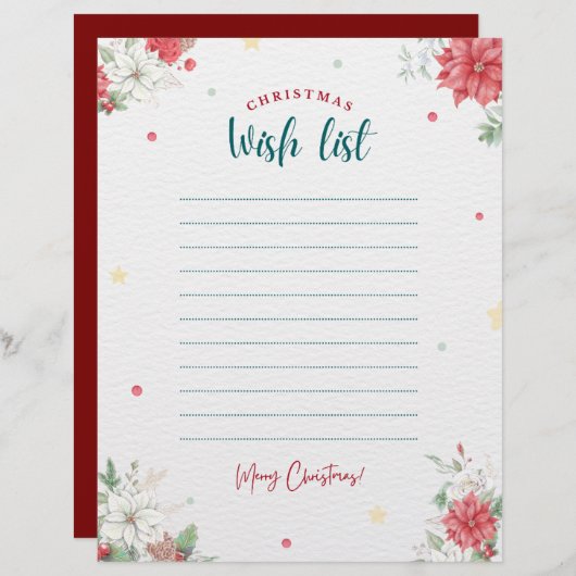 Weihnachtsliste für Erwachsene (Vorne/Hinten)