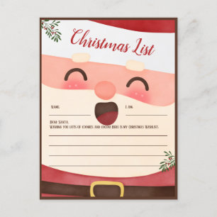Weihnachtsliste für Kinder Feiertagspostkarte