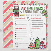 Weihnachtsliste für Kinder Geheimliste (Vorne/Hinten)