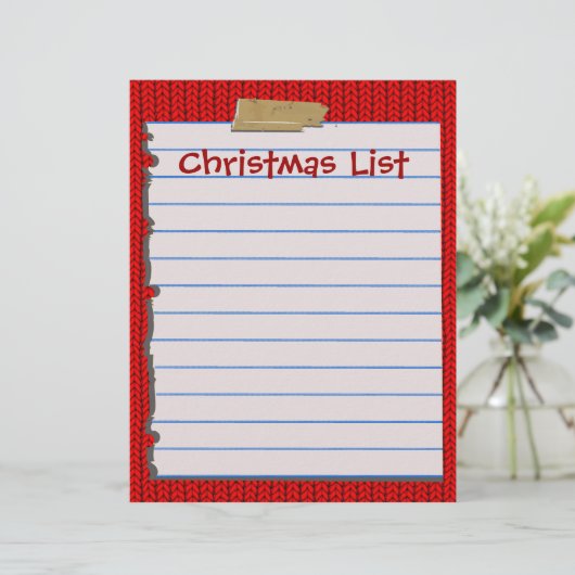 Weihnachtsliste Letterhead Stationierung (Stehend Vorderseite)