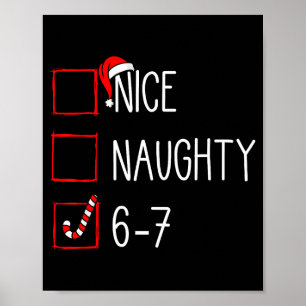 Weihnachtsliste Nett Unartig 6 7 Lustig Sechs Sieb Poster