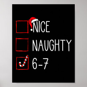 Weihnachtsliste Nett Unartig 6 7 Lustig Sechs Sieb Poster