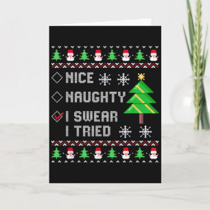 Weihnachtsliste Nett Unartig Ich schwöre Ich habe Karte