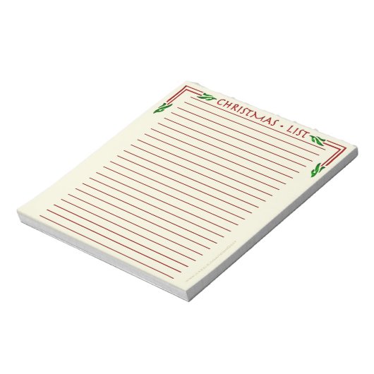 Weihnachtsliste (Notepad) Notizblock (Rotiert)