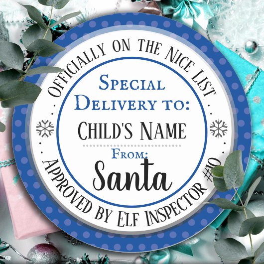 Weihnachtsliste Offizieller Individuelle Name Runder Aufkleber