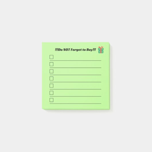 Weihnachtsliste Post It Notizen (Vorderseite)