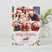 Weihnachtslkw Rustikales Weißbauch 4 Foto Feiertagskarte (Stehend Vorderseite)