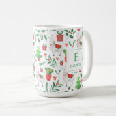 Weihnachtsllamas, Kakteen, Berries, Baummonogramm Kaffeetasse (VorderseiteRechts)