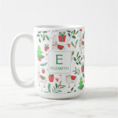 Weihnachtsllamas, Kakteen, Berries, Baummonogramm Kaffeetasse (Links)