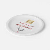 Weihnachtslogo für Rentiere Pappteller (Schrägansicht)