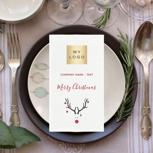 Weihnachtslogo für Rentiere Serviette