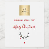 Weihnachtslogo für Rentiere Weinetikett (Einzelnes Label)
