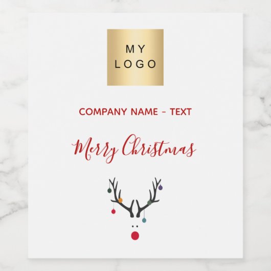 Weihnachtslogo für Rentiere Weinetikett (Einzelnes Label)