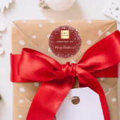 Weihnachtslogo für Silberne Glitzer Runder Aufkleber