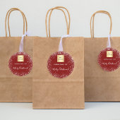 Weihnachtslogo für Silberne Glitzer Runder Aufkleber