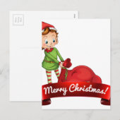 Weihnachtslogo mit Elf Feiertagspostkarte (Vorne/Hinten)