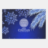 Weihnachtslogo Royal Blue Geschenkpapier Set (Vorderseite)