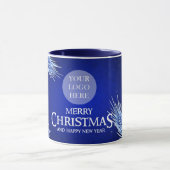 Weihnachtslogo Royal Blue Tasse (Zentrum)