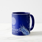 Weihnachtslogo Royal Blue Tasse (VorderseiteRechts)