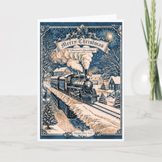 Weihnachtslokomotive Karte (Vorderseite)
