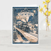 Weihnachtslokomotive Karte (Gelbe Blume)
