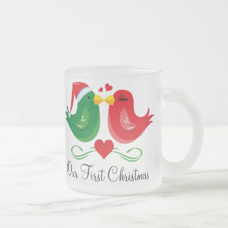 Weihnachtslovebirds-1. WeihnachtsTasse Mattglastasse