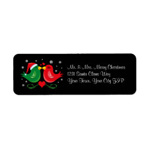 Weihnachtslovebirds-personalisierter Aufkleber