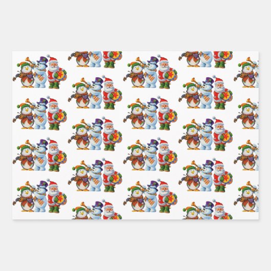 Weihnachtslustige 3 Koordination Geschenkpapier Set (Vorderseite 2)