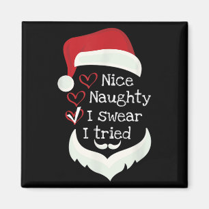 Weihnachtslustige Checkliste, Nett Ungezogen Ich s Magnet