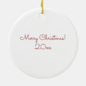 Weihnachtslustige mit einem Rentier und Geschenke  Keramik Ornament (Hinten)