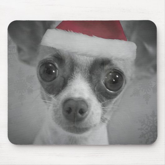 Weihnachtslustiger Chihuahua-Welpe mit Mousepad (Vorne)