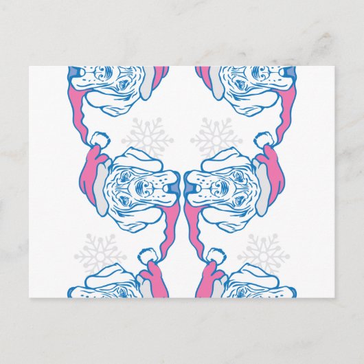 Weihnachtslustiger Hund Feiertagspostkarte (Vorderseite)