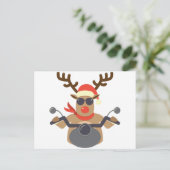 Weihnachtslustiges Rudolf-Radfahrer-Motorrad Feiertagspostkarte (Stehend Vorderseite)