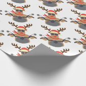 Weihnachtslustiges Rudolf-Radfahrer-Motorrad Geschenkpapier (Ecke)