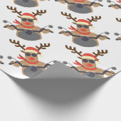 Weihnachtslustiges Rudolf-Radfahrer-Motorrad Geschenkpapier (Ecke)
