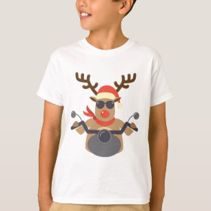 Weihnachtslustiges Rudolf-Radfahrer-Motorrad T-Shirt