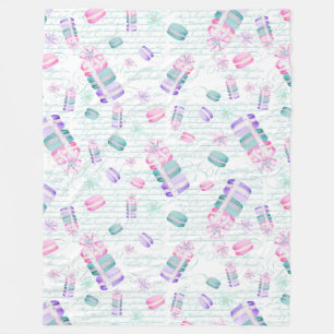 Weihnachtsmacarons Fleecedecke