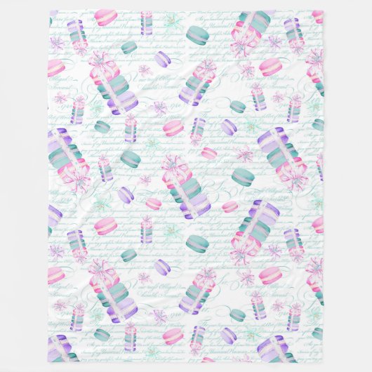 Weihnachtsmacarons Fleecedecke (Vorderseite)