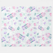 Weihnachtsmacarons Fleecedecke (Vorderseite (Horizontal))