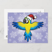 WeihnachtsMacaw/-papagei Feiertagspostkarte (Vorne/Hinten)