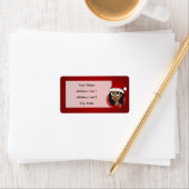 Weihnachtsmädchen-Cartoon Adressaufkleber (Insitu)