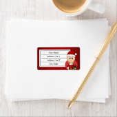 Weihnachtsmädchen-Cartoon Adressaufkleber (Insitu)