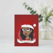 Weihnachtsmädchen-Cartoon Feiertagspostkarte (Stehend Vorderseite)