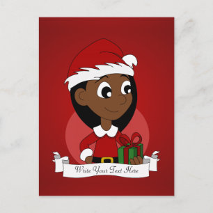 Weihnachtsmädchen-Cartoon Feiertagspostkarte